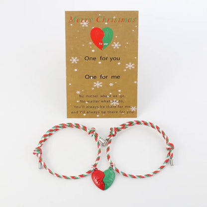 Vicky-Home Christmas Bracelet Gift Jewelry for Women Girls Kids Jingle Bell Beaded Bracelets Adjustable Charm Bangle