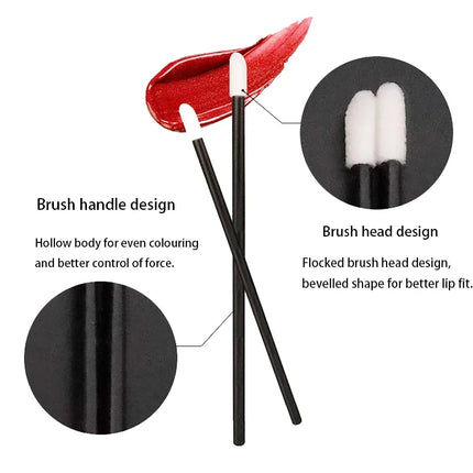 100PCS Disposable Lip Brush Makeup Brushes Eyelashes Extension Applicator Lipstick Wands Set Cosmetic Colourful Make Up Tools
