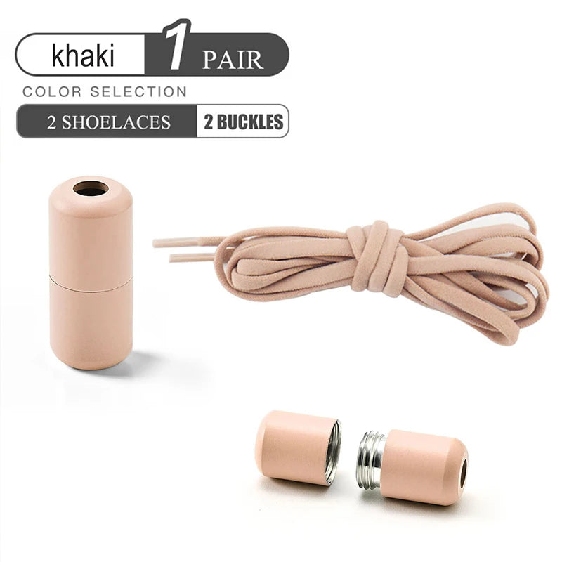 Elastic No Tie Shoelaces Semicircle Shoe Laces For Kids and Adult Sneakers Shoelace Quick Lazy Metal Lock Laces Shoe Strings
