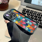 Lovely Rainbow Love Heart Soft Silicone Case for iPhone 14 15 Pro Max 13 12 11 X XS XR 7 8 Plus SE 2020 Shockproof Back Cover