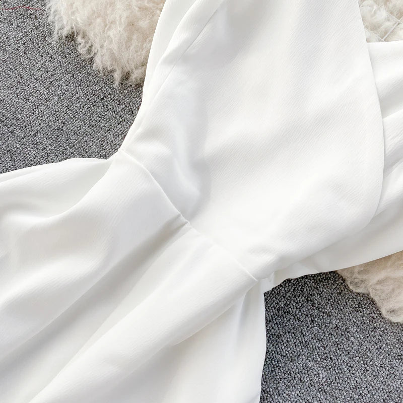Women Sexy Beach Long Dress Summer V-neck Elegant White Evening Party Dressesladies Backless Bandage Satin Dress Vestidos