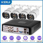 KERUI 4CH 5MP Surveillance Security Camera System CCTV Kit 6 IN 1 Video Audio Recorder Face Detection XVI AHD TVI CVI VBS IP