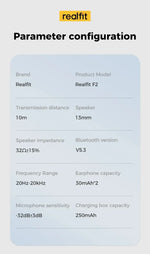 Realfit F2 Bluetooth Earphone Excellent HIFI Quality TWS Wireless Earbuds Wholesale for realme xiaomi