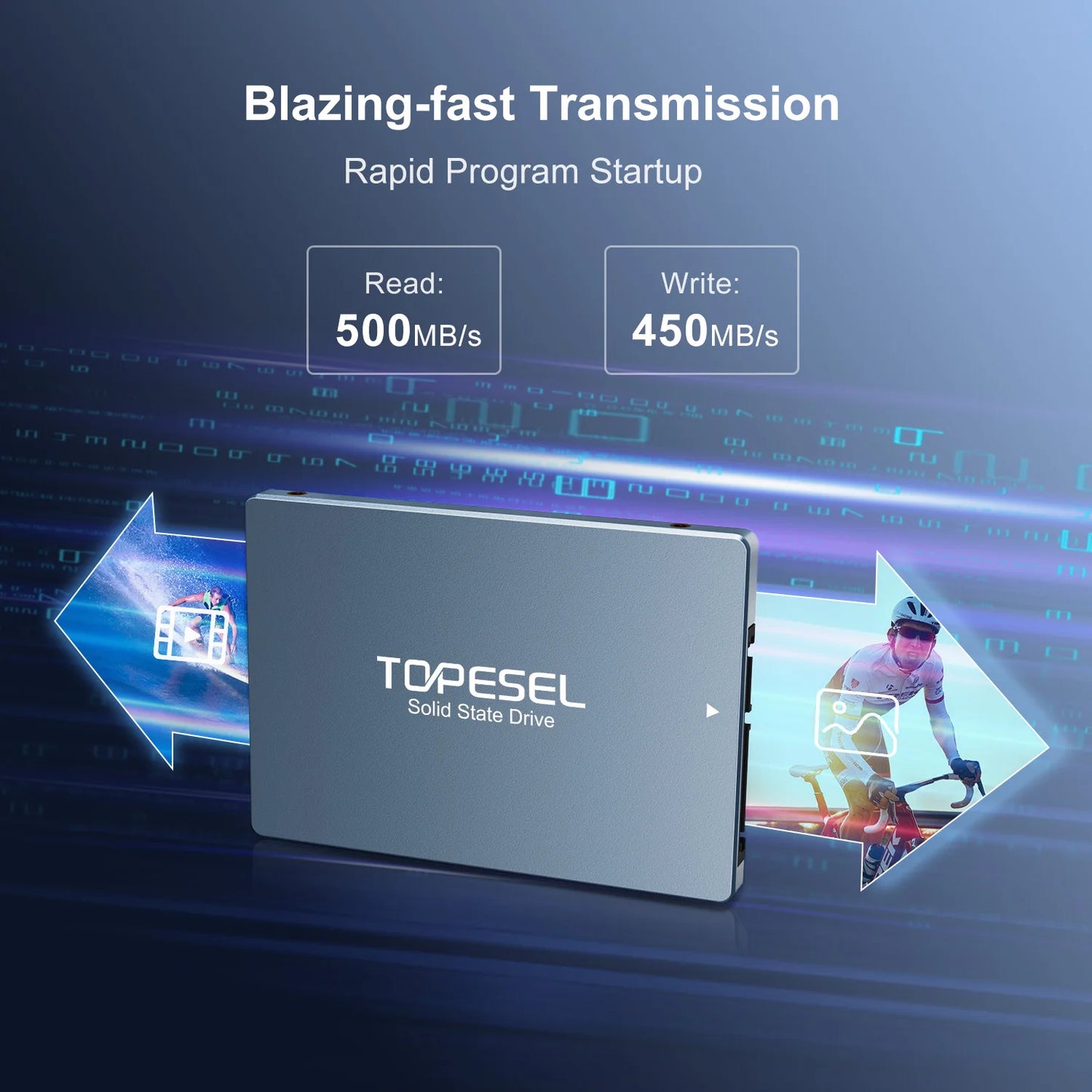TOPESEL Sata SSD 512GB 256GB SATA3 Internal Solid State Drive 2.5 Inch HDD Hard Disk for Laptop Desktop PC Server