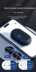 NEW Bluetooth 5.3 Wireless Bone Conduction Headphones T75 Clip Ear Music Noise Canceling Headset HD Call Sports Gaming Earphone