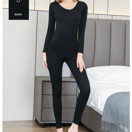 Warm Thermal Underwear Sexy Ladies Intimates Long Johns Women Shaped Sets Female Middle Collar Thermal Shaping Clothes