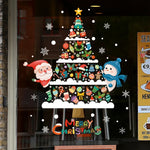 2024 Christmas Window Stickers Santa Claus Xmas Tree Cartoon Glass Decal Merry Christmas New Year Holiday Decorations for Home