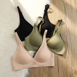Seamless Bras For Women Wireless Bra Push Up Deep V Glossy Underwear Female Bralette Invisible Padded Brasiere Sexy Lingerie