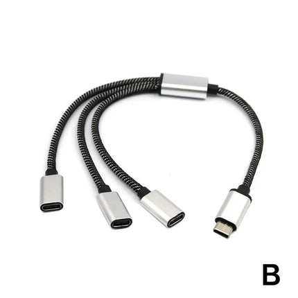 USB C Male To Double USB C Female Splitter Type C Hub For Type C Gaming Handle Charger Powerbanks Adapter