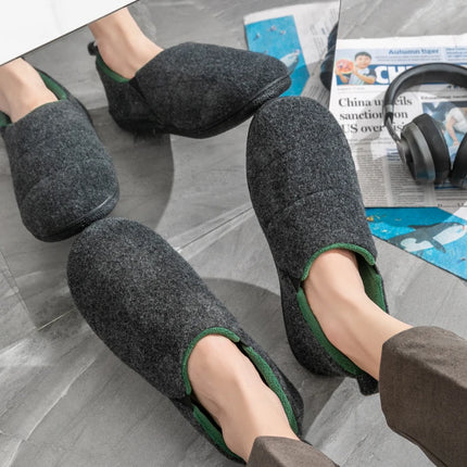 Comwarm Men Warm Non-Slips Slippers Cozy Casual Indoor Outdoor Flats Slides Plush Bedroom Warm Shoes Male Soft Sole Home Shoes