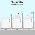 160W Multi Ports USB Type C Charger Fast Charging Phone Charger Adapter For iPhone Samsung Xiaomi EU/US/UK Plug USB Wall Charger