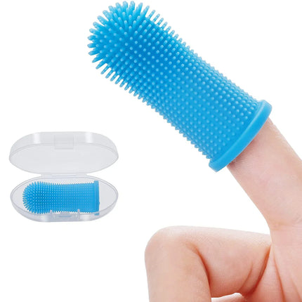 Dog Super Soft Pet Finger Toothbrush Teeth Cleaning Bad Breath Care Nontoxic Silicone Tooth Brush Tool Dog Cat Cleaning Supplies