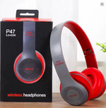 P47 Wireless Bluetooth Headphones – Handsfree Noise Cancelling Over-Ear Headset with Mic, Stereo Sound, Foldable Earphones Compatible with iPhone, Samsung S22, Huawei & More