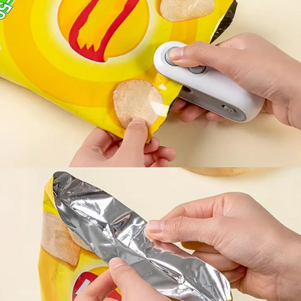 Mini Bag Sealer – USB Rechargeable Snack Packaging Sealer with Built-In Magnet | Portable Handheld Heat Sealing Machine for Chips, Cookies & Food Storage