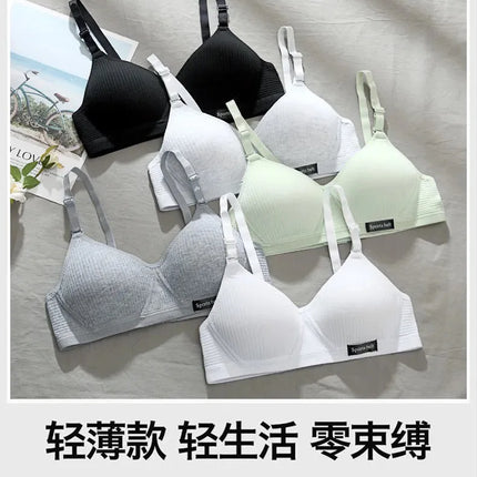 Cotton Underwear Women AB Cup Bra Wireless Gathered Comfort V Brassiere Push Up Lingerie Bralette For Women Seamleass Bras