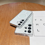 Magsafe Magnetic Charge Phone Case For Samsung Galaxy S25 S24 S23 Ultra S22 Plus S21 FE A16 A15 A35 A55 Clear Acrylic Slim Cover