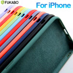 Original For iPhone 15 14 13 12 11 Pro Max Mini Case Liquid Silicone Soft Cover XR X XS 8 Plus Shockproof Protective Phone Cases