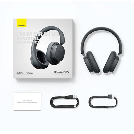 Baseus Bowie D05 Headphones Wireless Earphone Bluetooth 5.3 Headset HiFI Stereo Fones Foldable Wireless Wired Dual Use Headphone