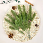 Wholesale Pine Needle Branch Artificial Christmas Green Snow Frosted Fake Plants Sprigs Stem DIY Wreath Home Garland Decorations