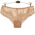 Women Briefs Sexy Full Lace Panties Hollow Out Low-waist Female Shorts Soft Solid Color Breathable Underwear Fast Ship 3pcs/lots