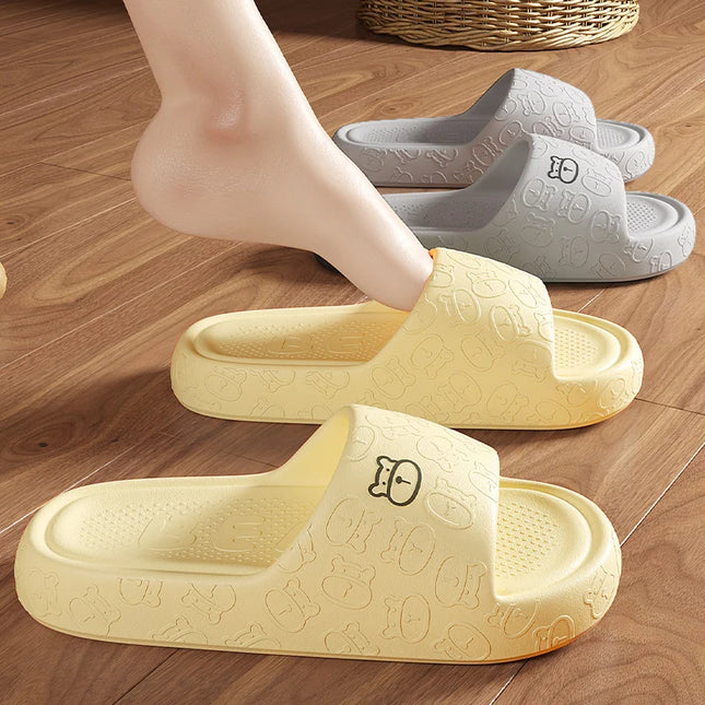 Summer Women Slippers Bathroom Platform Non-Slip Home Bear Cartoon Flip Flops Beach Women Slipper Sandals Slides Indoor Outdoor