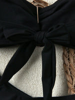 "2025 Sexy Bandeau Push-Up Bikini Set - Brazilian Thong Swimwear for Women"