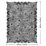 Halloween Lace Table Runner Black Spider Web Tablecloth Fireplace Cover Mantel Halloween Decoration 2024 Home Party Cloth Cover