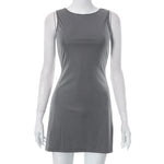 Woman Dress Sleeveless Knit Slim A-Line Female O-Neck Seveless Mini Dresses Sheath 2024 Summer Clothing Streetwear Y2K Qtraf2411