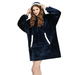 Winter Hoodies Sweatshirt Women Men Pullover Fleece Giant TV Oversized Blanket with Long Flannel Sleeves