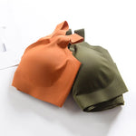 2024 Women Seamless Ice Silk Bra Removable Chest Pad Lifting Bralette Underwear No Steel Ring Breathable Push Up Yoga Vest Bras