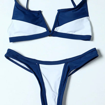 Splicing Denim V Shaped Thong Bikini Women Swimsuit Female Swimwear Two Pieces Bikini Set Bather Push Up Bathing Suit Swim Lady