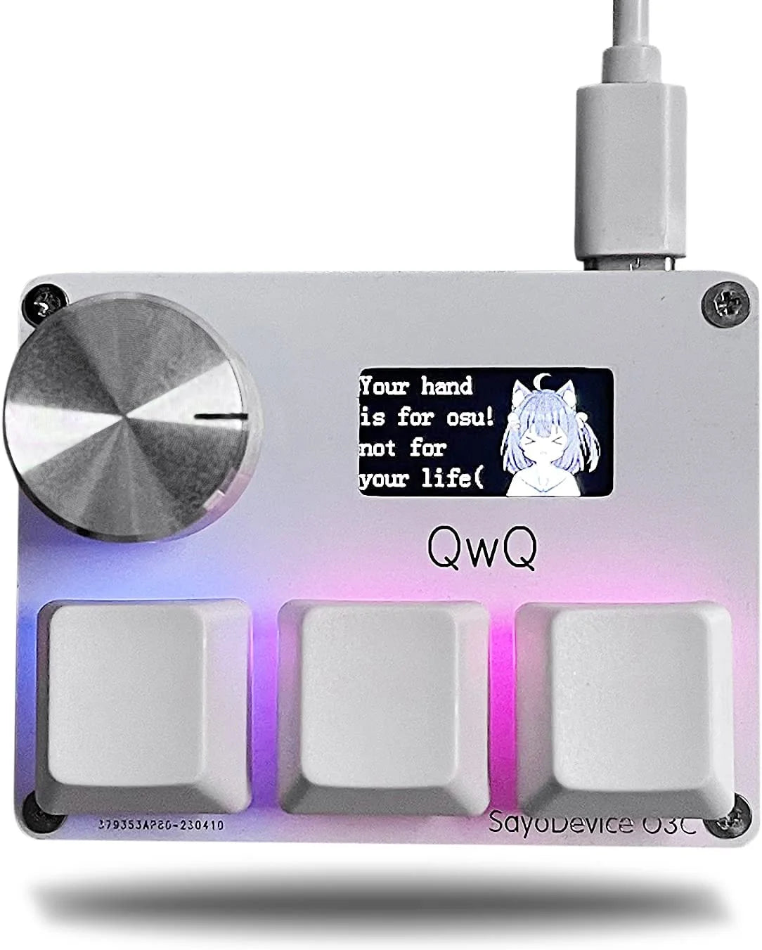 O3C SayoDevice OSU O3C Rapid Trigger Hall Switches Magnetic Pink Switches Keyboard With Knob Screen Copy Paste Shotcut