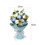 Crochet Flower Bouquet Mother's Day Decoration Spring Knitted Flowers for Girl Friend Valentine's Day Party Desktop Festival