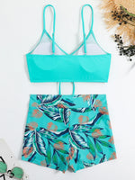 Drawstring Front Shorts Bikinis 2025 High Waist Swimsuit Women Swimwear Female Bathers Bathing Swimming Swim Suit Beachwear