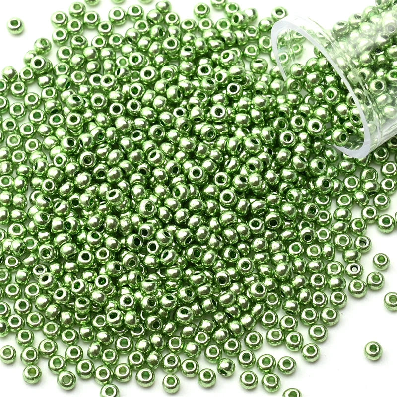 12Grams/Tube 2mm Metallic Seed Beads Japanese Round Glass Seedbeads For DIY Needlework Dress Adornment Sewing 1200pcs