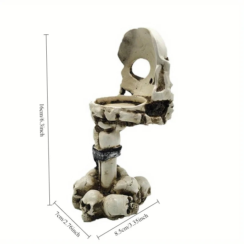 Spooky Tealight Candle Holder Halloween Decorations Horror Skeleton Candle Holders Resin Candlestick Gothic Style Home Decor