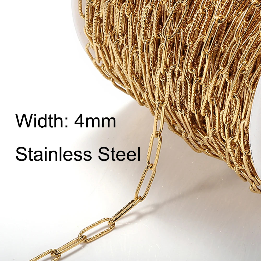 1meter Stainless Steel Necklace Chain for Jewelry Making DIY 1:3 NK Rolo Cable Link Curb Chains Thick Chain Bracelet Accessories