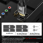 8K HDMI 2.1 Cable 4K@120Hz 8K@60Hz 48Gbps EARC ARC HDCP Ultra High Speed HDR For RTX Video Cable PC Laptop Projector HD TV PS5