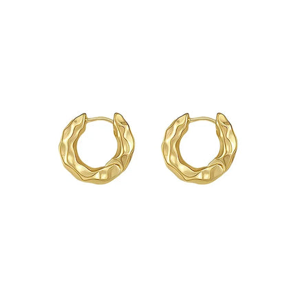 New Hot Sell Trendy 925 Sterling Silver Circle Earrings for Women Real Silver Ear Hoop Earrings