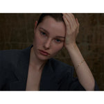 Yhpup Delicate Cubic Zirconia Flower Chain Thin Bracelet Bangle Stainless Steel Rust Proof Office Ladies Chic Jewelry New Gift