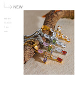 Yhpup Delicate Colorful Bling Cubic Zirconia Cross Pendant Stainless Steel Luxury Necklace High-Grade Fashion Shiny Jewelry Gift