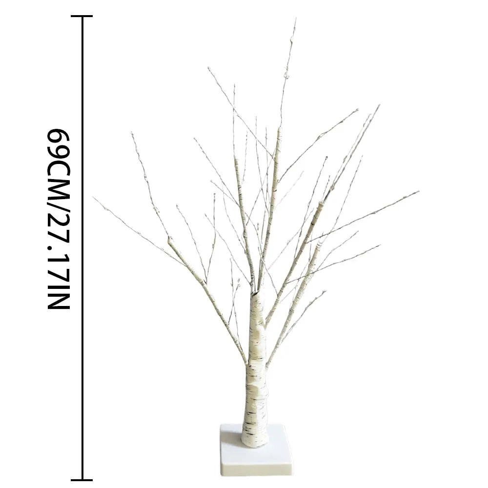 144 LED Birch Tree Light Warm White USB Battery Power Holiday Decorative Tree Christmas Halloween Easter Gift
