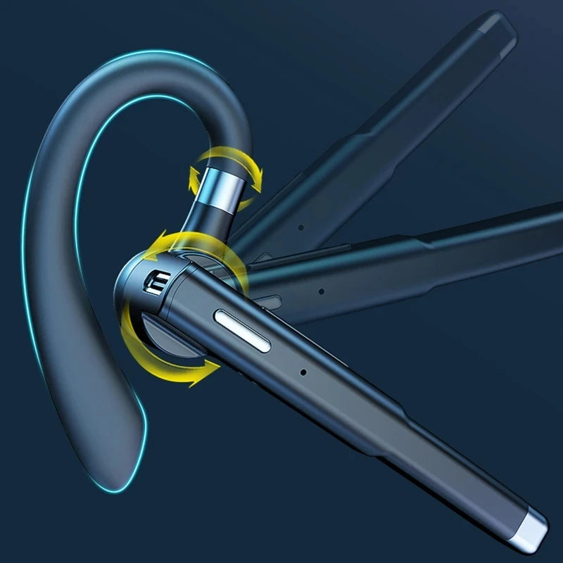 YYK520 Bluetooth Headset Noise Cancelling Sports Earphone Waterproof Digital Display Headphones Single Ear Earbuds Over-Ear