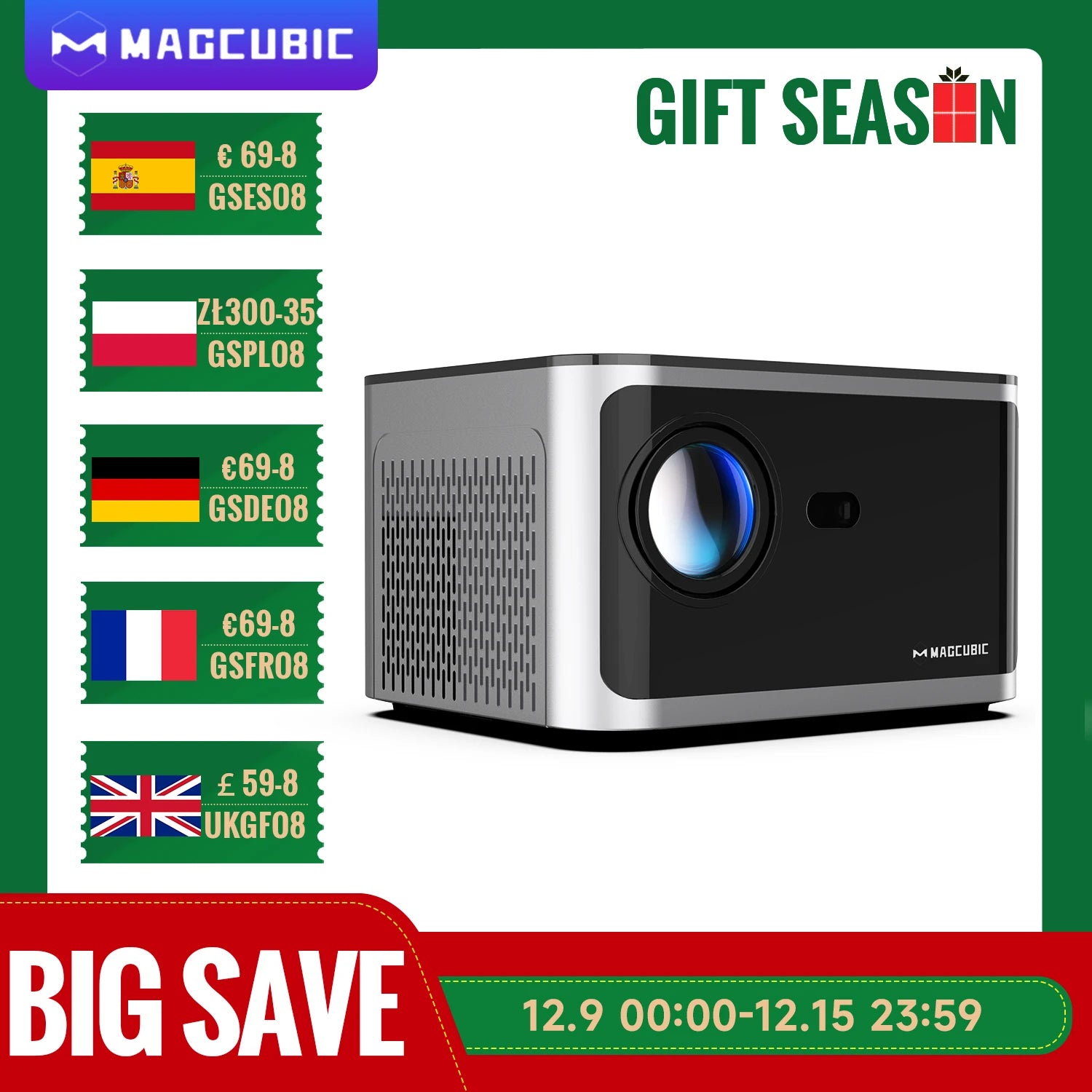Magcubic 580ANSI Projector Android 11 4K 1080P Wifi6 Voice Control Allwinner H713 Electronic Focus BT5.0 Home Cinema HY350 Pro