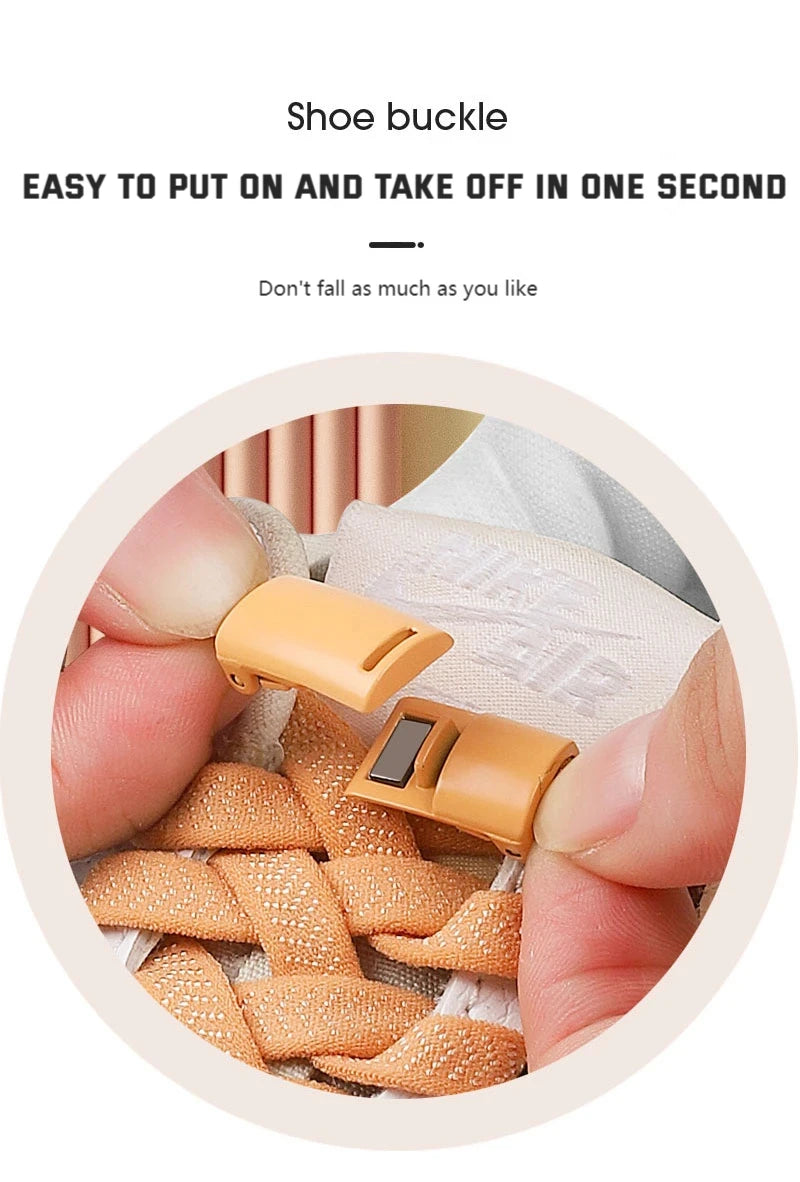 Magnetic Locking Shoelaces without ties Sneakers elastic laces  Children Adults Quick On/Off Shoelaces Shoe accessories 1 Pair