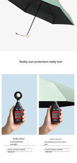 Mini Sun Umbrella Pocket Rain Umbrella Vinyl Folding UV Ultraviolet Protection Sun Shade Pocket Parasol Capsule
