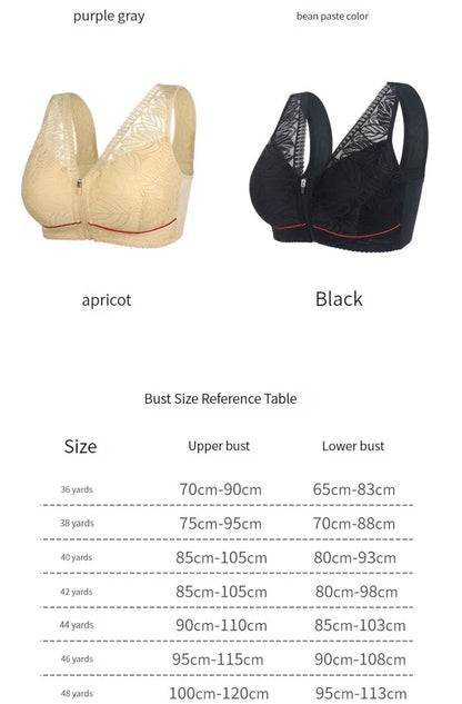 Soft cotton cups before the zipper in the elderly underwear breathable women without steel ring tank top lace large size bra