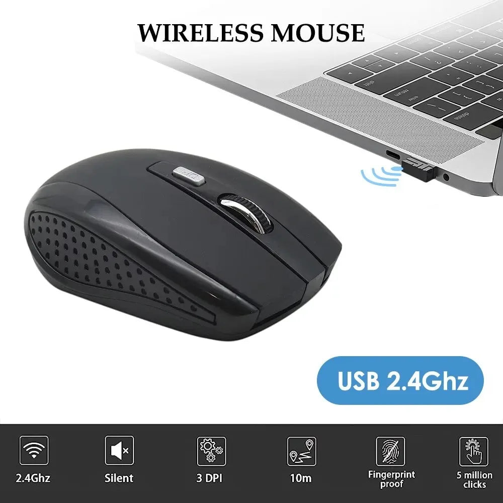 Wireless Mouse 2.4G Portable Silent Ergonomic Mice For Laptop iPad Tablet Notebook Mobile Phone Office Gaming Mouse USB Adapter
