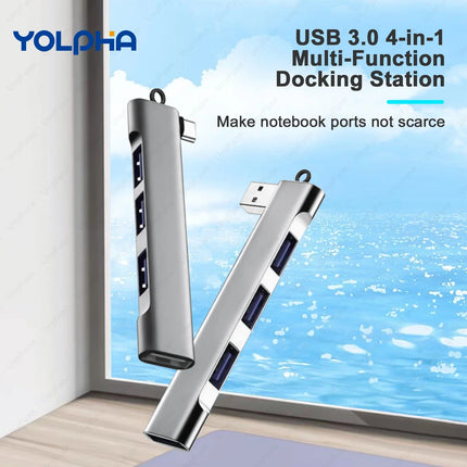 4 Ports Hi-Speed HUBs High Speed 4 Port USB 3.0 Multi HUB Splitter Expansion For Desktop PC Laptop Adapter