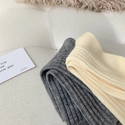 2024 New Winter  Cashmere Wool Women Socks  Casual japanese fashion Solid Color Thicker Long Sock Girls Thermal Warm Crew Sock